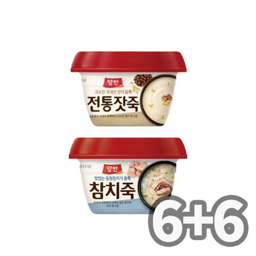 동원 양반 용기 전통잣죽 6개 + 참치죽 6개